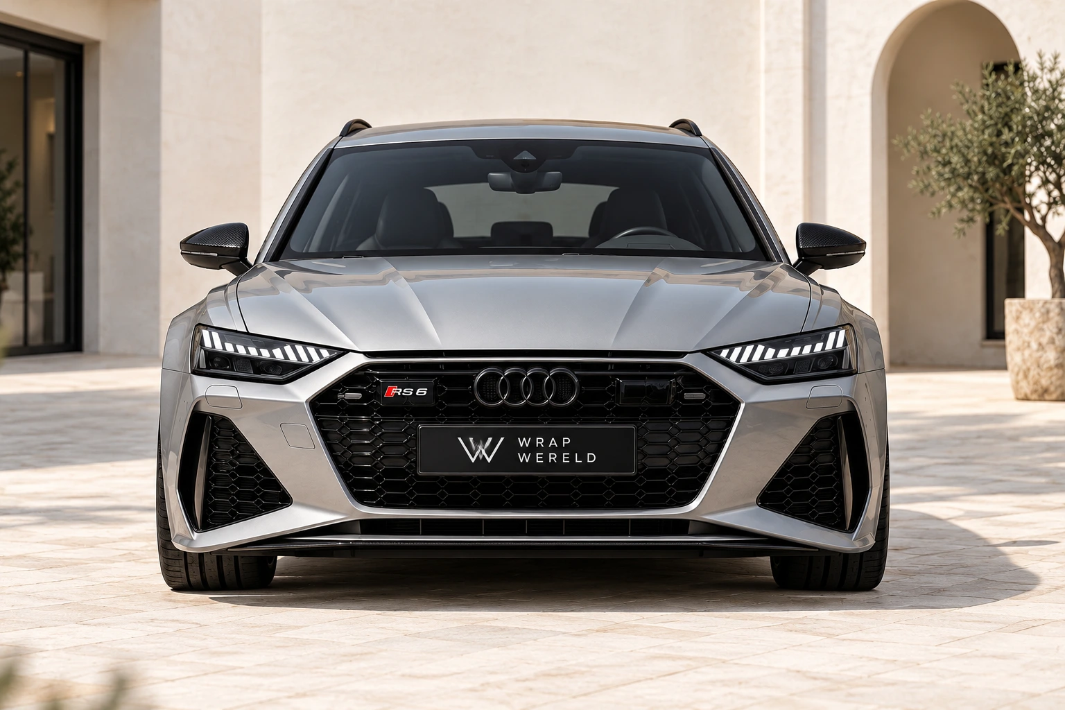 Front view of an Audi RS6 with its original grey paint